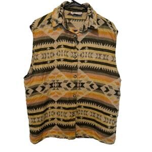 Vintage Aztec Southwestern Vest Button Up